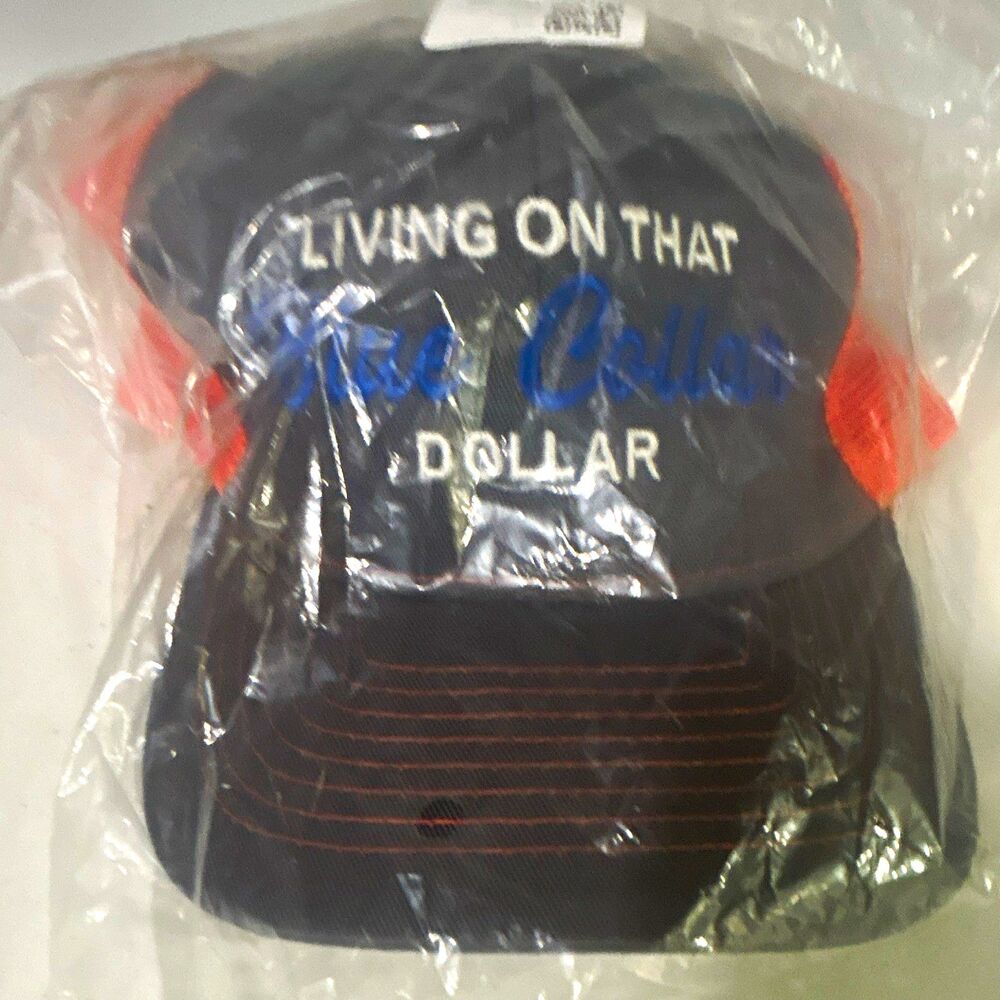 "Living On That Blue Collar Dollar" Trucker Hat, Mesh Back, Adjustable